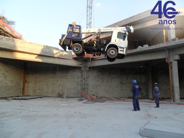 Içamento de Treliças Metálicas com Guindaste em São Paulo - SP A Cunzolo Guindastes e Plataformas realizou o içamento de treliças metálicas. Para esta operação foi utilizado o Guindaste Rodoviário Tadano TS 75 ML, por ser um equipamento pequeno, com peso de 10 toneladas.