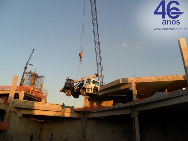 Içamento de Treliças Metálicas com Guindaste em São Paulo - SP A Cunzolo Guindastes e Plataformas realizou o içamento de treliças metálicas. Para esta operação foi utilizado o Guindaste Rodoviário Tadano TS 75 ML, por ser um equipamento pequeno, com peso de 10 toneladas.