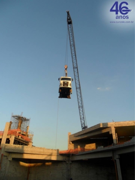 Içamento de Treliças Metálicas com Guindaste em São Paulo - SP A Cunzolo Guindastes e Plataformas realizou o içamento de treliças metálicas. Para esta operação foi utilizado o Guindaste Rodoviário Tadano TS 75 ML, por ser um equipamento pequeno, com peso de 10 toneladas.
