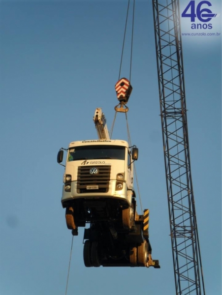 Içamento de Treliças Metálicas com Guindaste em São Paulo - SP A Cunzolo Guindastes e Plataformas realizou o içamento de treliças metálicas. Para esta operação foi utilizado o Guindaste Rodoviário Tadano TS 75 ML, por ser um equipamento pequeno, com peso de 10 toneladas.