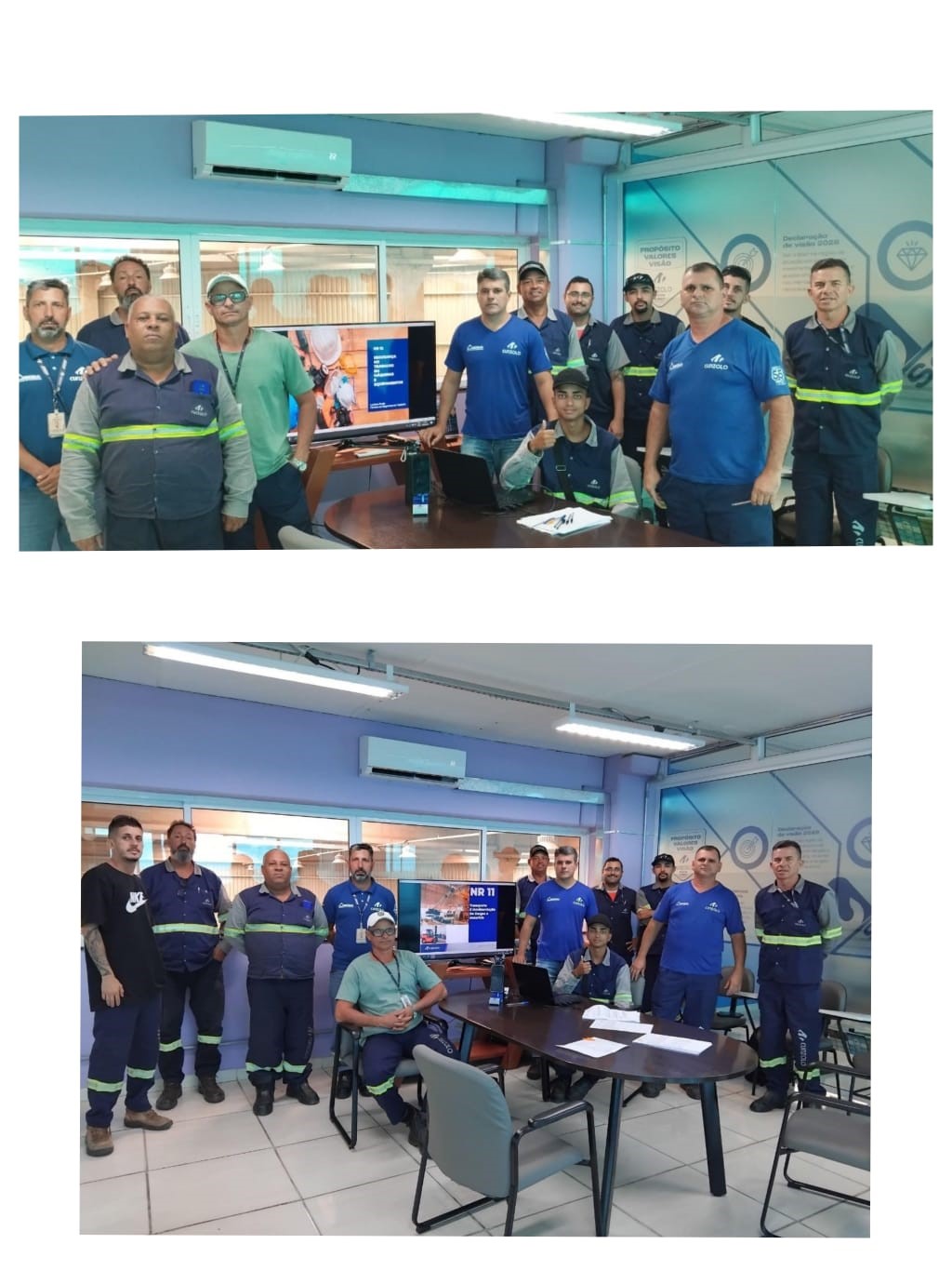Colaboradores da Cunzolo durante treinamento NRs 12 e 11
