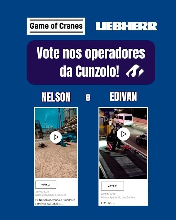 Nelson e Edivan Game of Cranes Liebherr e Cunzolo
