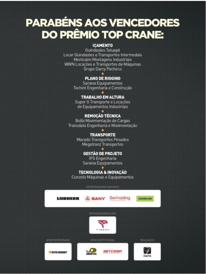 Vencedores pr�mio Top Crane 2025