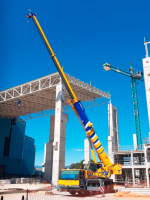 Os equipamentos da Cunzolo na obra de ampliação da Novelis de Pindamonhangaba/SP