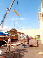 Guindaste Tadano GR 300 em operação com uso de balancim 