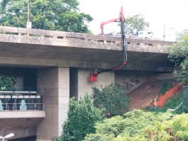  PA 19000 realiza inspeção em viaduto na cidade de São Paulo